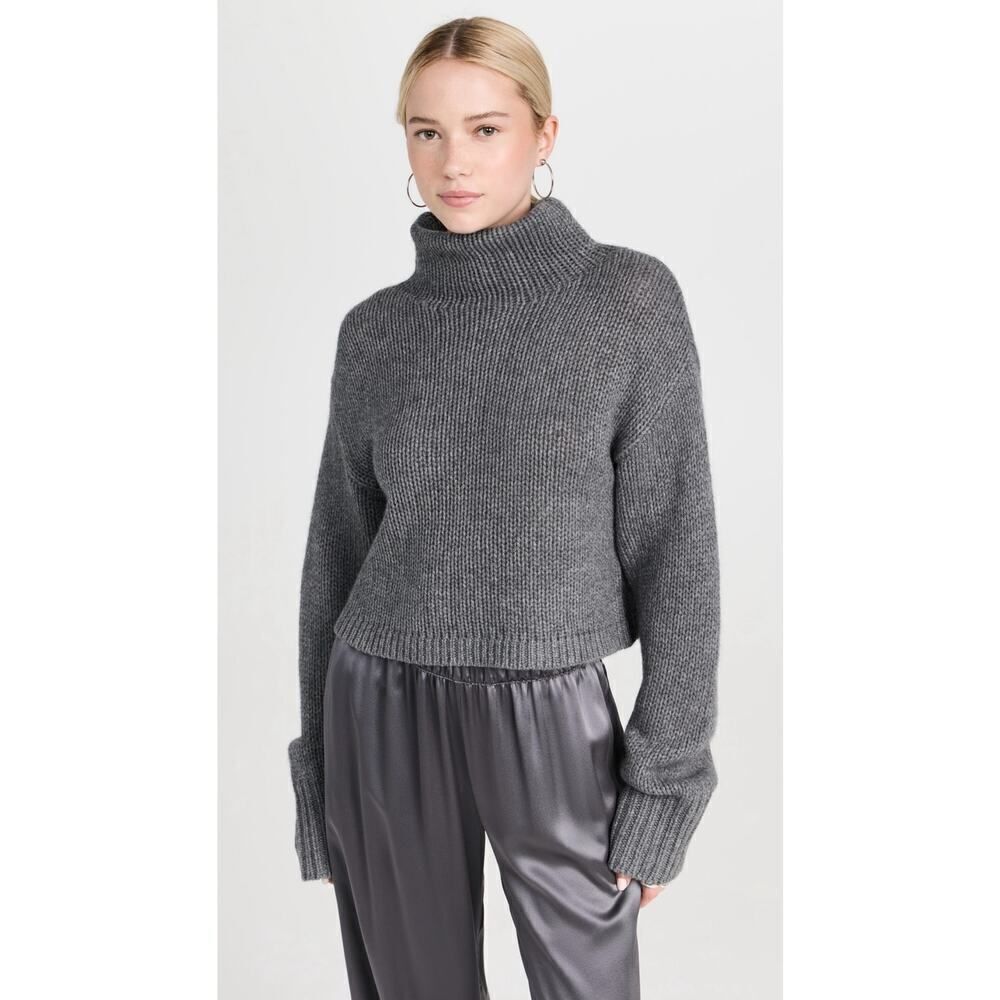 sablyn lula turtleneck cashmere sweater gray M